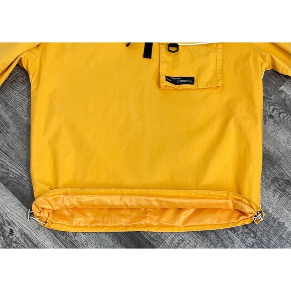 Trendiano Large Yellow Utility Windbreaker Hooded Techwear Jacket Streetwear - Picture 11 of 12